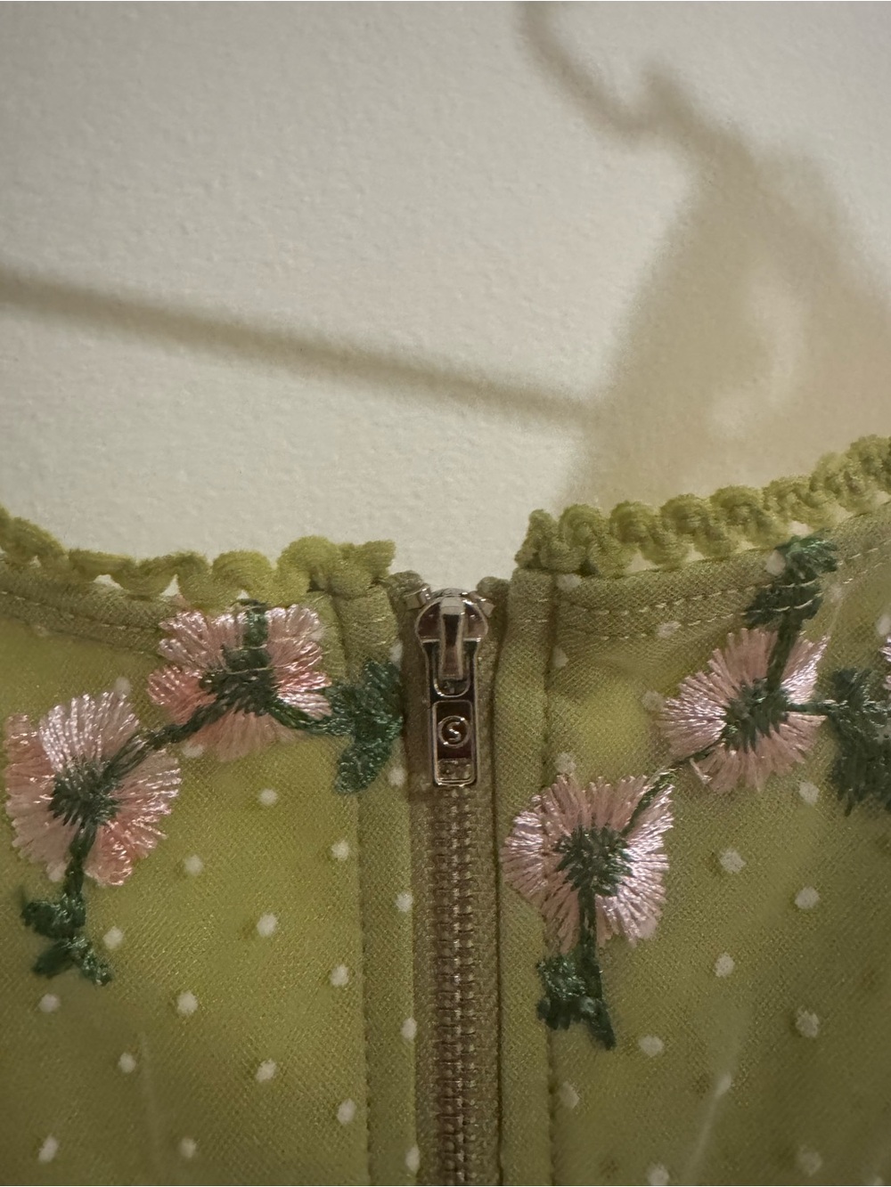 Shein Cotagge Fairy Whimsical Green Floral Mesh Crop Top - Picture 5 of 6